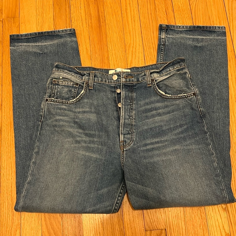 Reformation Cynthia High Rise Antigua Relaxed Light Button Fly Jean Womens 31